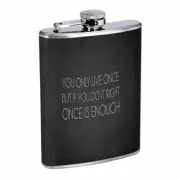 Once is Enough Em1 Flask 8oz Stainless Steel Hip Drinking Whiskey