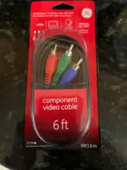 GE 6FT. Component Video Cable, RCA-Type Connectors, Black