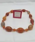 Loulou de la Falaise Necklace Carnelian Chunky Carved Beads 14K GSJ HSN Jewelry