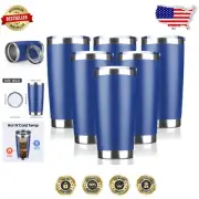 Sleek 20oz Azure Blue Powder Coated Tumbler - Insulated for Hot & Cold Beverages
