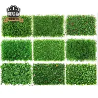 在飛比找Yahoo!奇摩拍賣優惠-仿真植物牆 室內花園裝飾尤加利假草皮 綠植背景牆草坪塑料花草