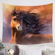 Horses Art Handsome Brown Horse Tapestry