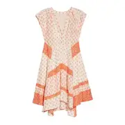 Rebecca Taylor Block Print Mix Silk Dress Size 2 New