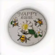 Garden Patio Decoration Stepping Stone Decor, Clay Art Happy As Can Bee Flowers