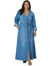 [Indigo Tonic] Leah Chambray Maxi Dress in Denim