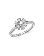 Bloomingdale's Fine Collection Certified Diamond Flower Ring in 14K White Gold featuring diamonds with the DeBeers Code of Origin, 0.75 ct. t. w.