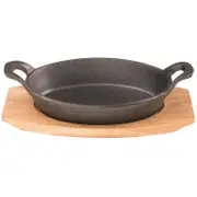 Pyrolux Pyrocast 17cm Cast Iron Oval Gratin w/ Tray - Black