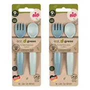 4pc Nip Baby/Infant Eat Green Cutlery/Utensil Tableware Feeding Set Blue 9m+