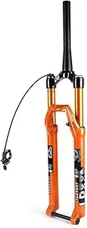 27.5 29 Inch MTB Bike Fork, Mountain Bicycle Remote Lockout Air Suspension Fork Thru-axle 100 * 15mm with Damping Rebound Adjustment