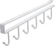 HIGHROCK Kitchen Utensil Hanger, Kitchen Hooks Rack, Under Cabinet Kitchen Utensil Hooks, No Drilling Hooks for Kitchen (White)