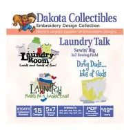 Sewin' Big Laundry Talk - Dakota Collectibles Embroidery Machine Design CD Pack