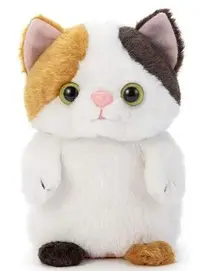 在飛比找Yahoo!奇摩拍賣優惠-14804A 日本進口 限量品 可愛錄音貓咪三花貓娃娃毛絨毛
