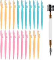 22Pcs Eyebrow Razors, Face Razor Dermaplaning Blades for Face Eye Brow Razor Hair Remover Face Razors, Exfoliating Dermaplaning Tool with Precision Cover Blades Shaver Trimmer Shaper for Women and Men