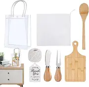 Baby Shower Prizes - Game Stuffers Wooden Spoon Party Favors | Small Serving Utensils Fork Bulk with Thank You Tag for Home