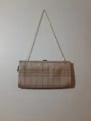 Aldo Women's Leather Handbag Purse Taupe Color Snap Closure Chain Strap NWT