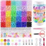 Dayify Pony Beads Kit - 30 Color Friendship Bracelet Maker, Rainbow Kandi & Letter Beads for DIY Jewelry Gifts