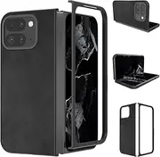 [Taneny] Slim Thin Case for Google Pixel 9 Pro Fold Case, Slim Lightweight PU Leather Anti-Scratch Shock-Absorption Wireless Charging Compatibility for Men Women for Google Pixel 9 Pro Fold (Black)