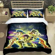 f914 Bed Sheets Saint Seiya 3D Bedding Set Black Duvet Quilt Cover Set Comforter Cover Pillowcase King Queen Size Polyester Quilt CoverBed Sheets Rt9