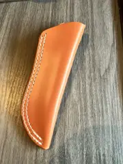 Fixed Blade Knife Brown Leather Sheath - Up To 7” Blade