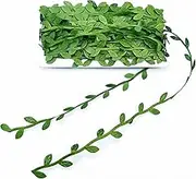 AMZFULY 66 Ft Artificial Vines,Green Leaf Gift Wrapping Trim Ribbon,Eucalyptus Leaves Garland Wreath Accessory DIY Craft Party Wedding Home Decoration