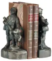 Bookends Bookend MOUNTAIN Lodge Hunter and His Dog Dogs Resin Hand-Cast