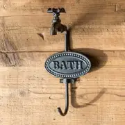 Park Designs Black Shabby Rustic Water Faucet Bath Hardware Towel Hook