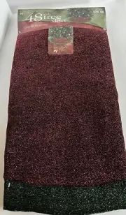 Christmas Tree Skirt Sparkly Red And Green Fabric New In Package