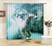 3D Polar Bear 67 Blockout Photo Curtain Print Curtains Drapes Fabric Window AU