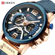 CURREN Sport Watches for Men Luxury Leather Fashion Chronograph Quartz Watch