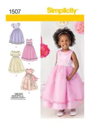 Simplicity Sewing Pattern 1507 Toddler Girls Dress Special Occasion Sizes 1/2-3