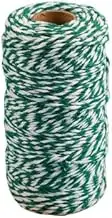 Green and White Twine String, 328 Feet Christmas Bakers Twine String, 1.5MM Heavy Duty Packing String for DIY Crafts, Christmas Decoration, Gift Wrapping, Craft Wrapping