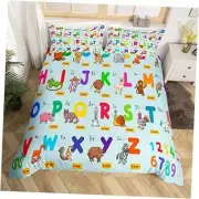 Kids Educational Bedding Set Size ABC Alphabet Numbers Bedding Twin Multi 19