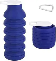 Portable Cup | Silicone Coffee Cup,600ml Portable Food Grade Silicone Water Bottle with Lids for Airplane Camping Travel Bike Walking Outdoor Jogging Hiking Cycling