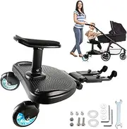 Universal Stroller Board, 2 in1 Sit Stroller Board - Detachable Seat Stroller Board - Stroller Board Attachment Suitable for Most Strollers, Max Load 55lbs (Blue)