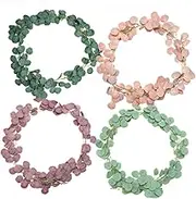 FUNOMOCYA 1PC Green Imitation Eucalyptus Wreath Realistic Green Leaf Garland for Wall Decor Home Decoration Shop Window Display and Festive Atmosphere