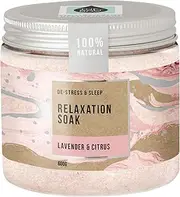 The Salt Box - Magnesium Epsom Bath Salts - Relaxation Pampering Bath Soak, Mineral Rich - 100% Natural Lavender & Citrus Essential Oils - 600g