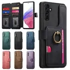 Ring Flip Stand Zipper Wallet Case For Samsung Galaxy A04E A05 A12 A13 A15-A73