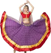 [ORIDOOR] Lady Tribal belly dance costume Crop sequin chiffon long dress Carnival Halloween costume