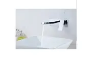QUAZ square bath basin wall mixer with spout chrome
