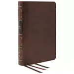 NKJV, REFERENCE BIBLE, CLASSIC VERSE-BY-VERSE, CENTER-COLUMN, GENUINE LEATHER, BROWN, RED LETTER, COMFORT PRINT: HOLY BIBLE, NEW KING JAMES VERSION
