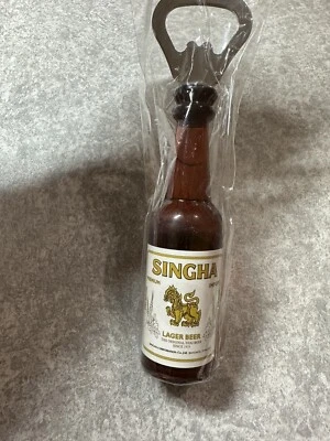 Singha Thai Beer Plastic 3-D Bottle Shaped Opener Magnet