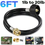 6FT Propane Adapter Hose 1 lb to 20 lb Converter Replacement for QCC1/Type1 Tank