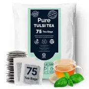 75 Holy Basil Tea Bags, All Natural Tulsi Tea, Caffeine Free, Herbal Tea