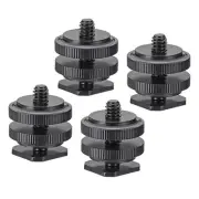 1/4"-20 Camera Hot Shoe Mount Flash Cold Shoe Mount Tripod Screw Adapter 4pcs