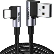 UGREEN USB C Right Angle Cable 90 Degree Type C Fast Charger Compatible with iPhone 16 Pro Max, Galaxy S24 S23 S22 S21, PS5 Controller, LG G8 G7 V40 V30, Switch, GoPro Hero 7 8