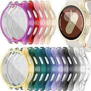 [16 Pack] RICHONE Compatible with Samsung Galaxy Watch 7 40mm Screen Protector Case, Soft TPU Protective Face Covers Bumper Accessories for Women Men (16 Colors, Galaxy Watch7 40MM)