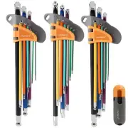 28 pcs Allen Wrenches Sets Extra Long Arm Allen Key Set with Ball End S2 Stee...