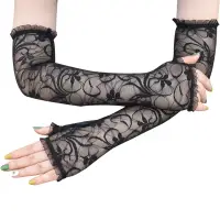 在飛比找蝦皮購物優惠-Autu Flower Long Gloves 黑色新娘手套