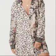 NWT Spell Designs Gypsy Collective Renew Mixed Print Shirtdress Size XS