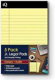 iScholar Canary Legal Pad, 5 Pack (95805)